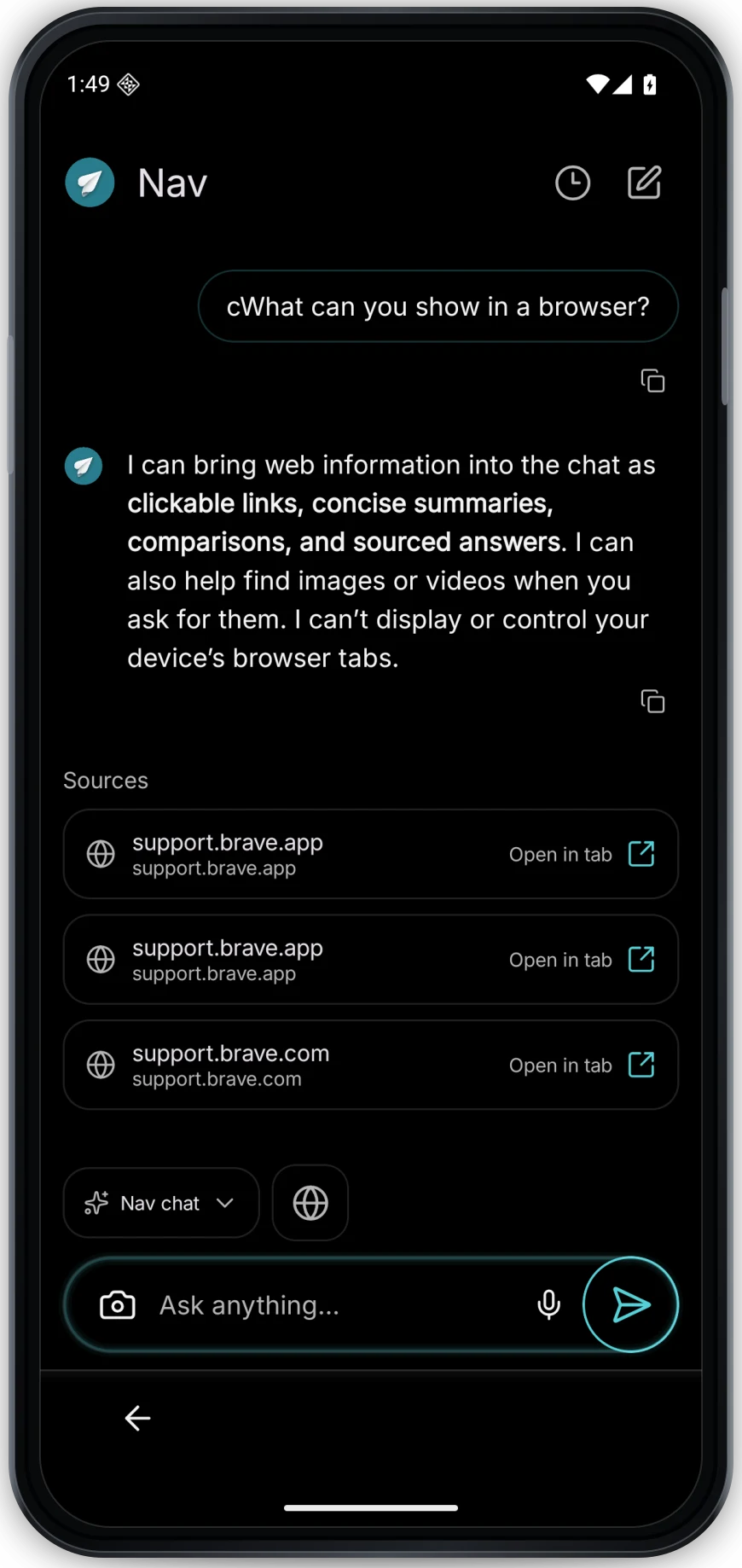 Aero chat in Breeze for Android